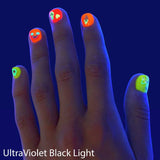 FabLab Glow in the Dark Nail Kit with neon polishes and stickers, UK version