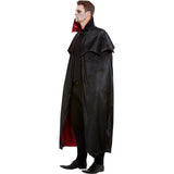 Smiffys deluxe vampire cape in black velour with red lining, UK version