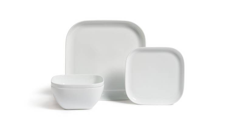 Habitat Riko Square 12 Piece Dinner Set - White