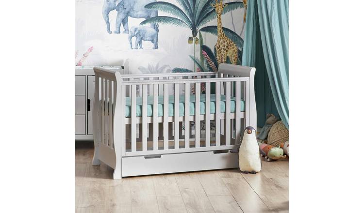 Obaby Stamford Mini Sleigh Cot Bed - Warm Grey