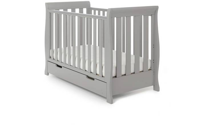 Obaby Stamford Mini Sleigh Cot Bed - Warm Grey