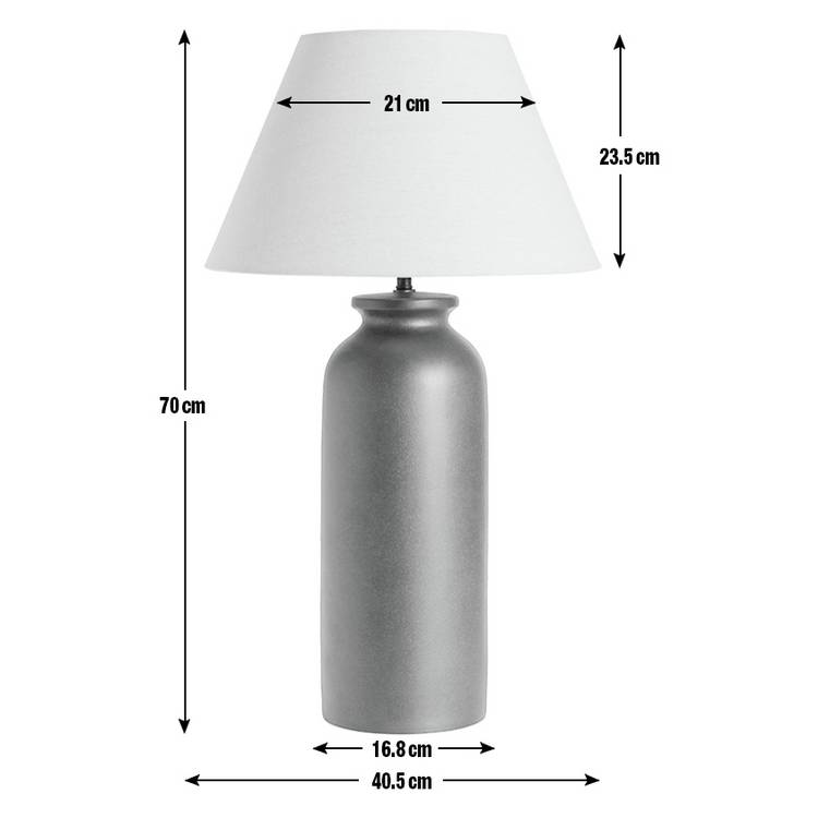 Habitat off white and black table lamp 70cm, imported from the UK