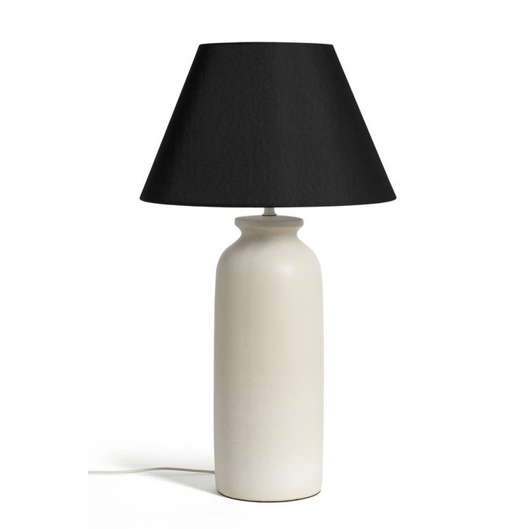 Habitat off white and black table lamp 70cm, imported from the UK