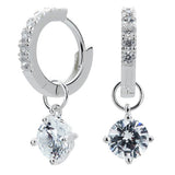 Revere sterling silver cubic zirconia huggie hoop earrings, UK version