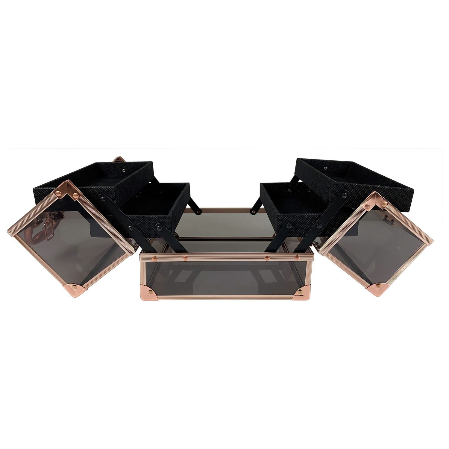 Technic black rose gold vanity case with trays (British brand)
