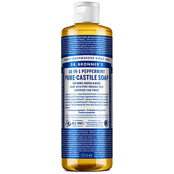 Dr Bronner Peppermint Castile Liquid Soap - 473ml