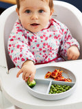 JoJo Maman Bébé grey silicone suction divided plate, UK version
