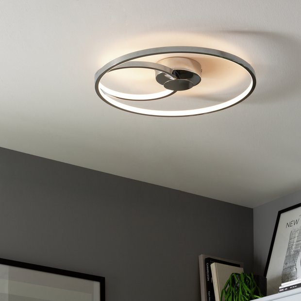 Argos Home flush ceiling light chrome 45.5cm - British product