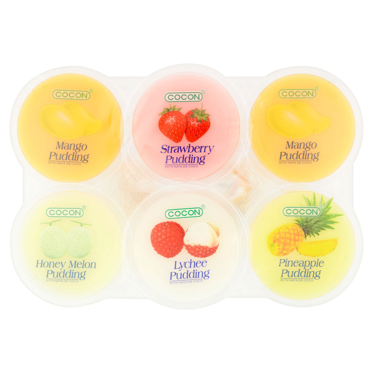 Cocon assorted fruit jelly pudding 6x80g, UK version