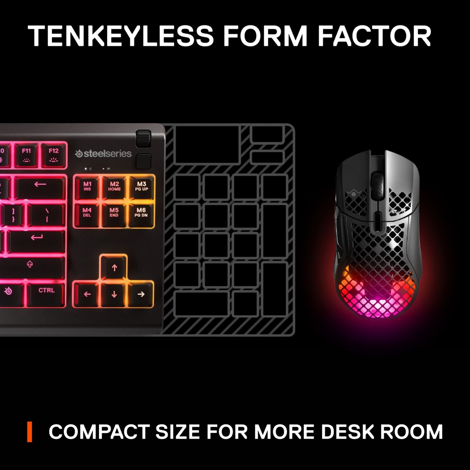 SteelSeries Apex 3 TKL wired gaming keyboard black, imported from the UK