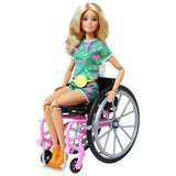Barbie Fashionista blonde doll with wheelchair and ramp 29cm (British brand)