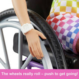 Barbie Fashionista blonde doll with wheelchair and ramp 29cm (British brand)