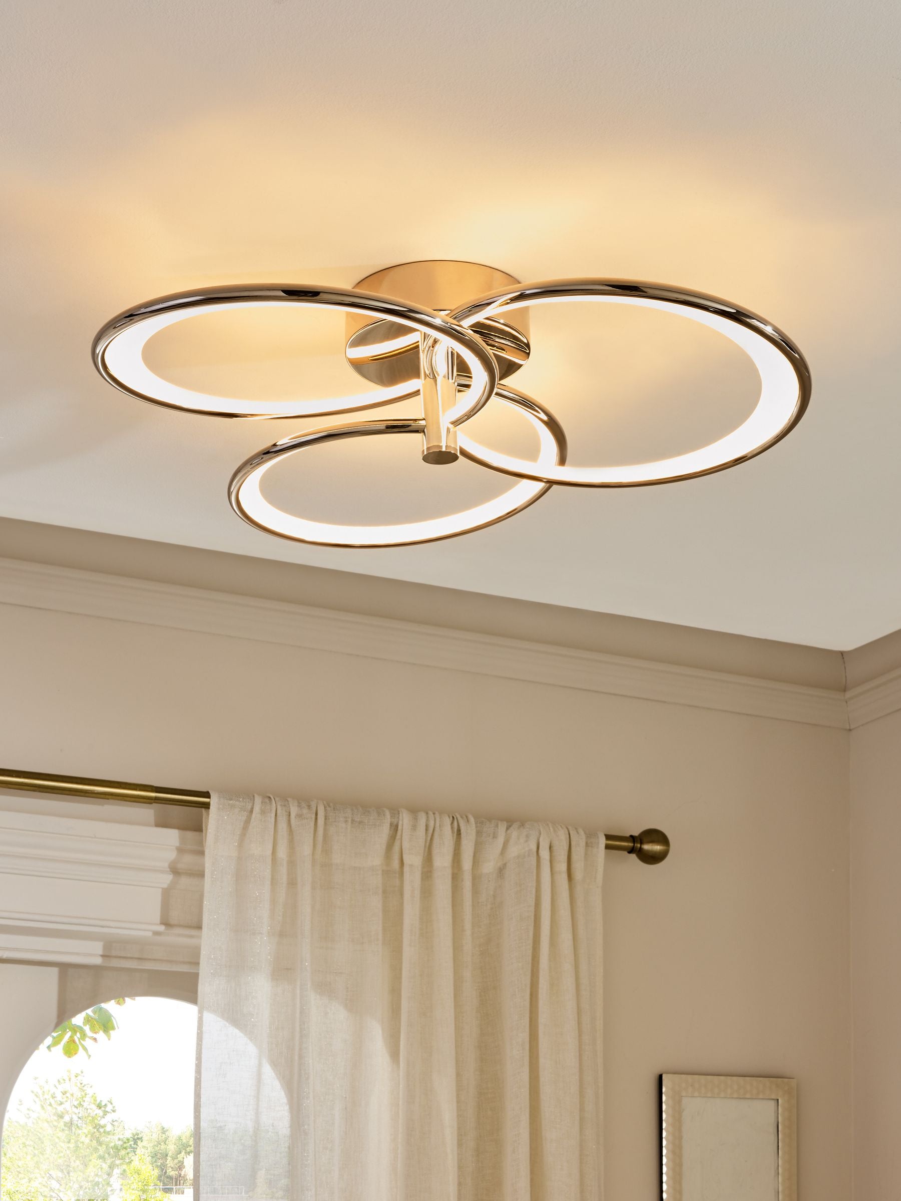 Brass Raya Flush Ceiling Light