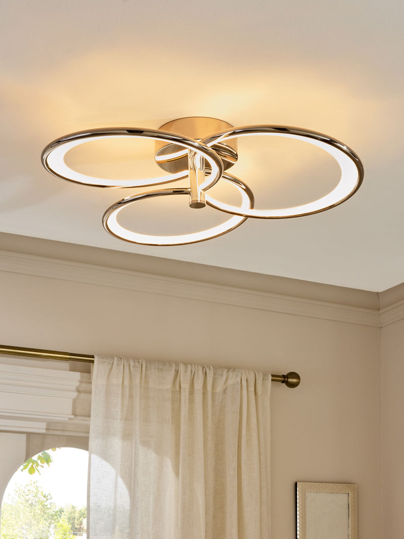 Brass Raya Flush Ceiling Light