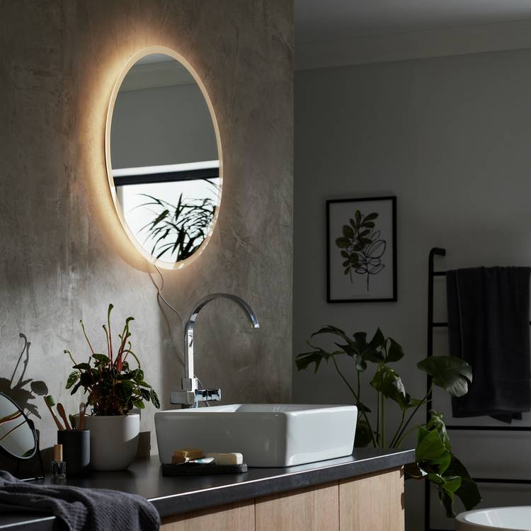 Habitat bathroom LED demister mirror 60cm, imported from the UK