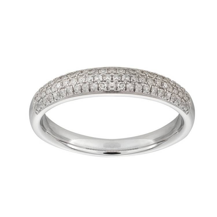 Revere 9ct white gold diamond wedding band ring 0.20ct, UK version