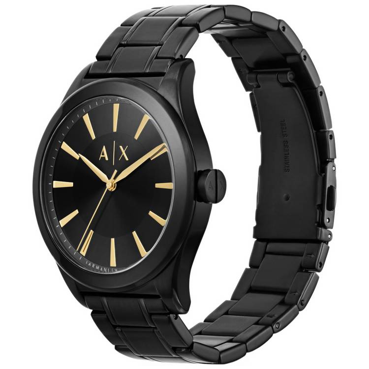 Armani Exchange black stainless steel watch set 44mm - British product