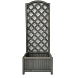 Straight lattice wooden planter grey 120cm, UK version
