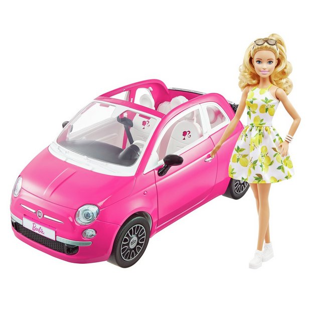 Barbie Fiat 500 car and doll playset, UK version