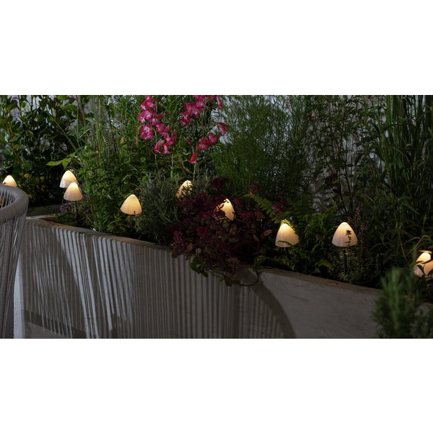 Habitat mini mushroom solar stake lights pack of 10, UK version