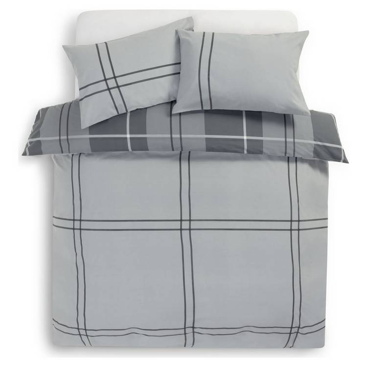 Habitat bedding set charcoal grey check single, UK version