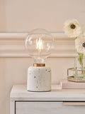White Terrazzo rechargeable touch wireless table lamp, UK version