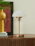 Brass Lambeth table lamp brushed brass opal glass (British brand)