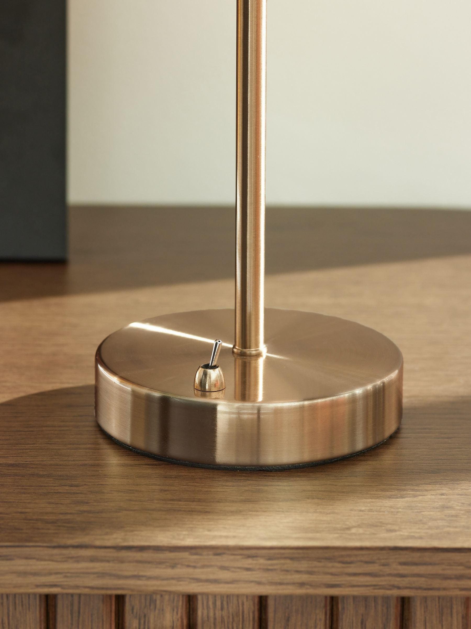 Brass Lambeth table lamp brushed brass opal glass (British brand)