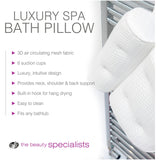 Rio luxury spa bath pillow with suction pads (British brand)