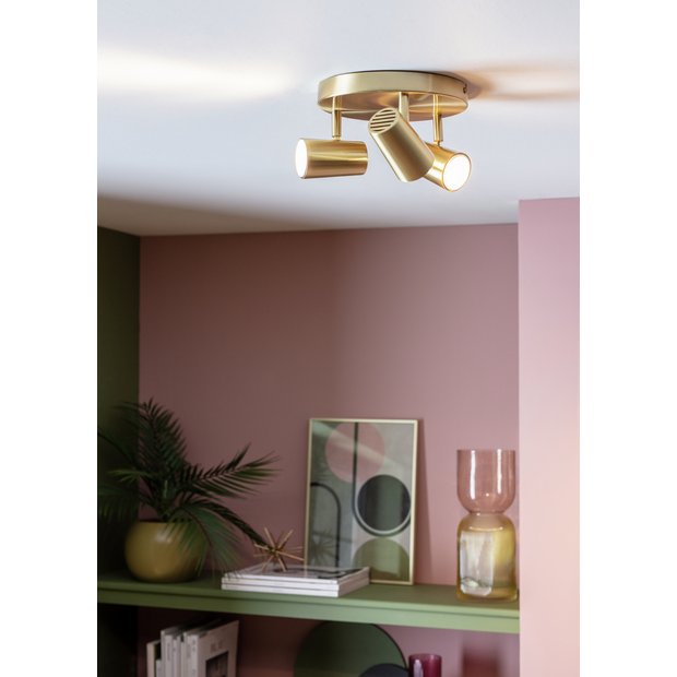 Argos Home 3 light brass spotlight plate (British brand)