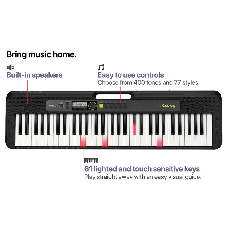 Casio LK-S250AD 61-key keyboard bundle, imported from the UK