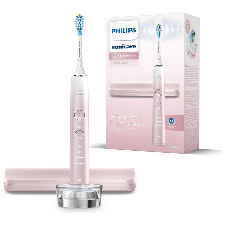 Philips Sonicare DiamondClean 9000 electric toothbrush in pink, UK version