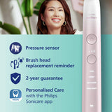 Philips Sonicare DiamondClean 9000 electric toothbrush in pink, UK version