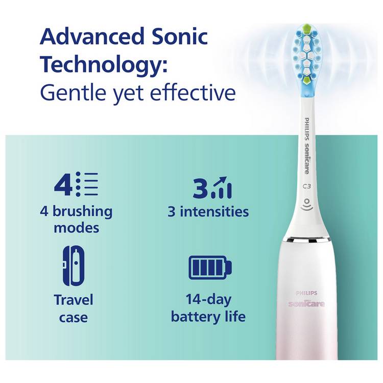 Philips Sonicare DiamondClean 9000 electric toothbrush in pink, UK version