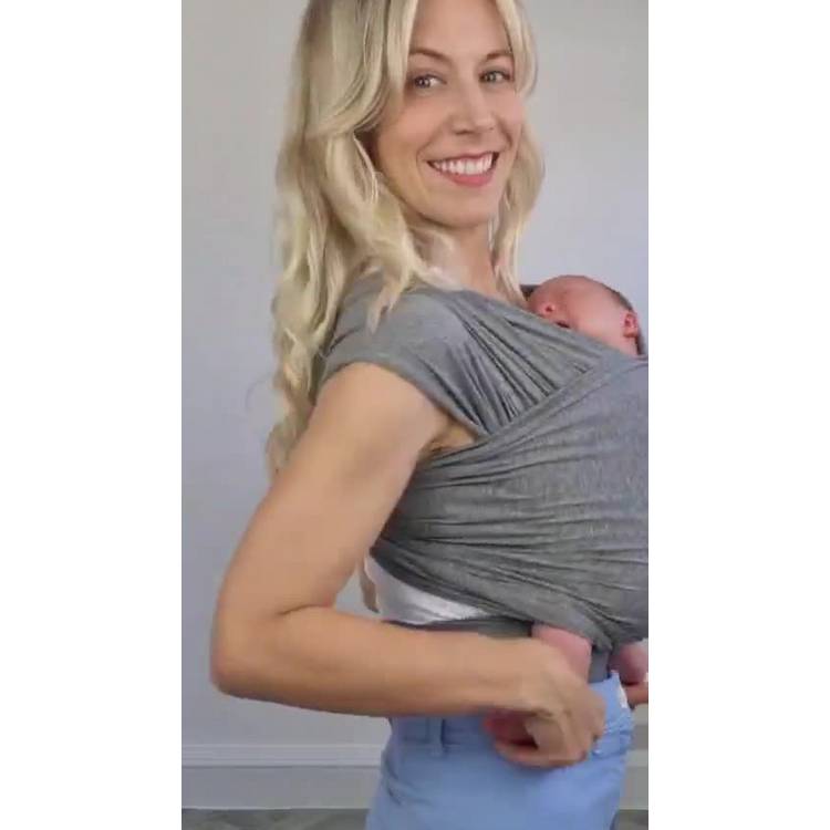 Izmi baby wrap Mid Grey one size, imported from the UK
