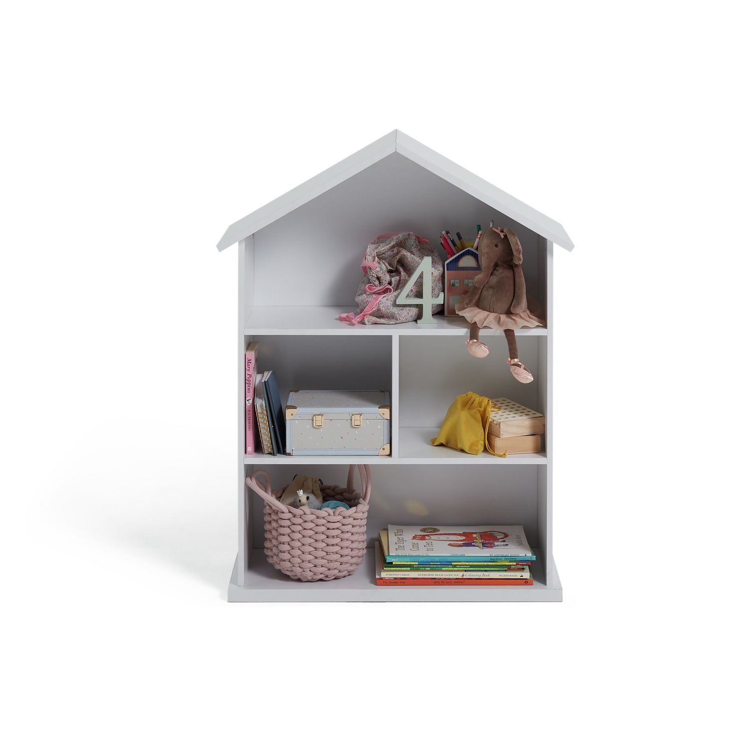 Argos Home white kids house bookcase 89cm tall - British product