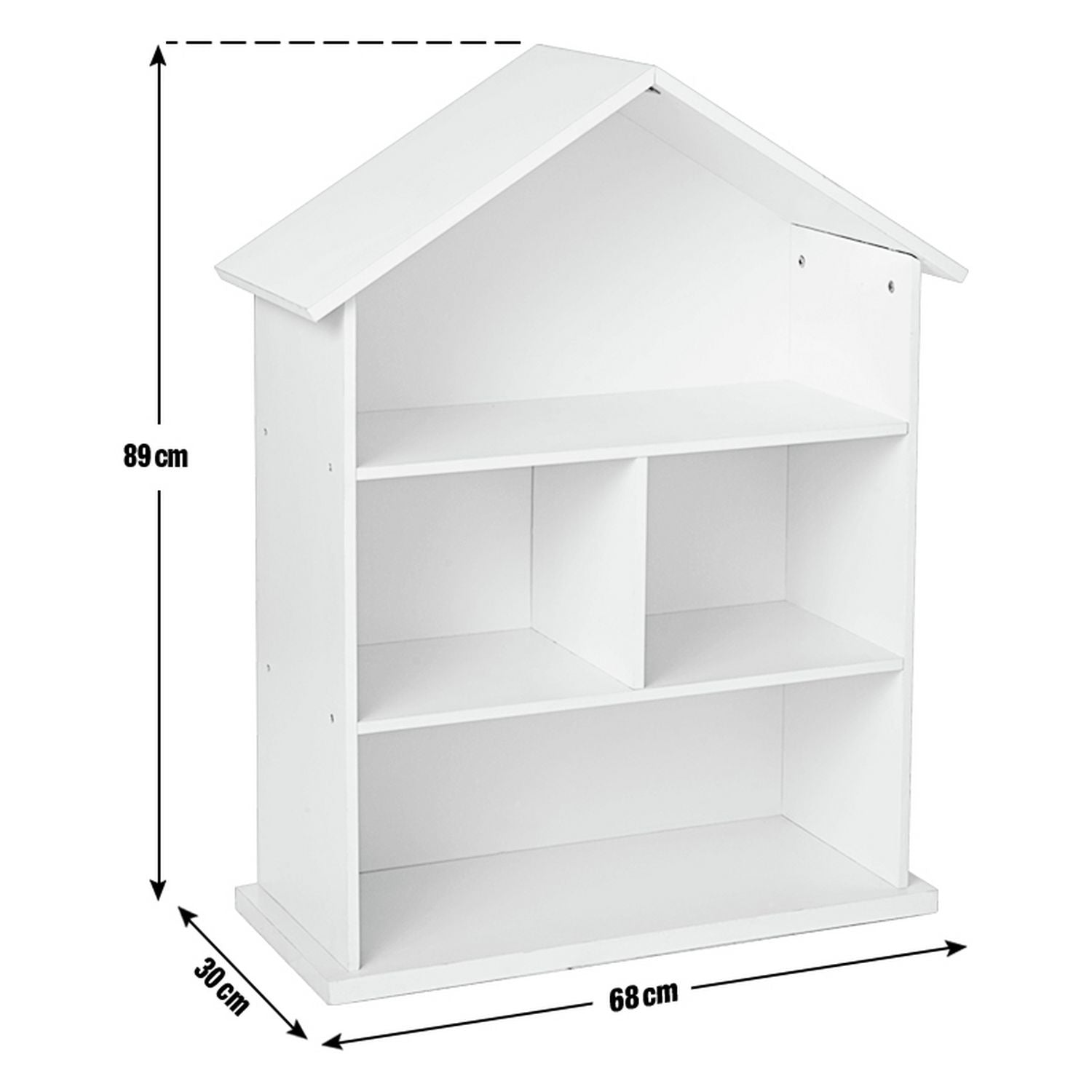 Argos Home white kids house bookcase 89cm tall - British product