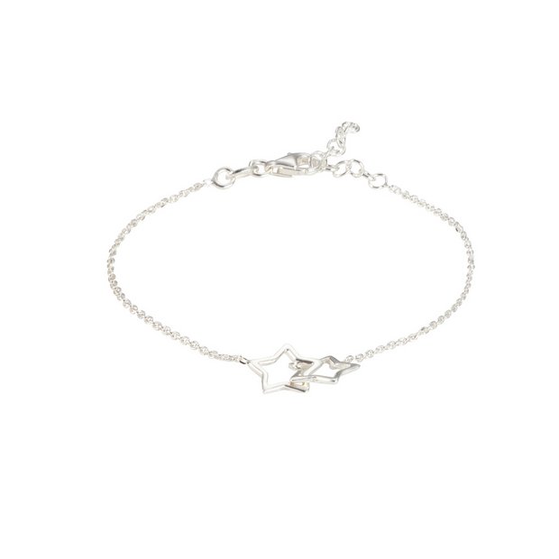 Revere sterling silver double star charm bracelet 20cm, UK version