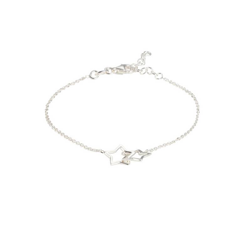 Revere sterling silver double star charm bracelet 20cm, UK version