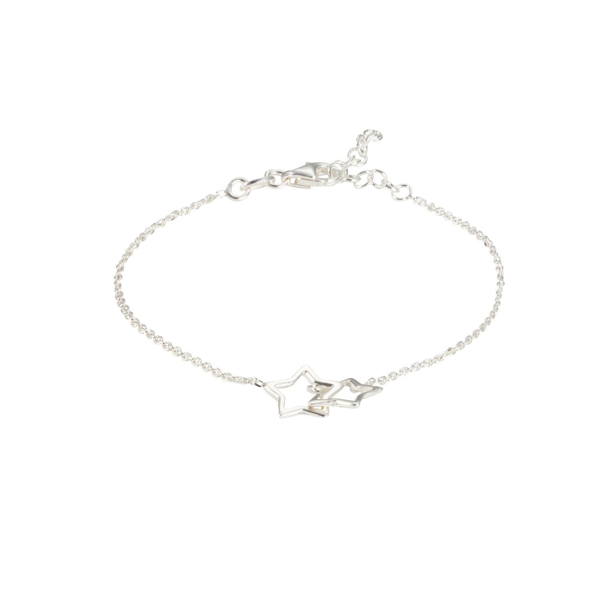 Revere sterling silver double star charm bracelet 20cm, UK version