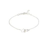 Revere sterling silver double star charm bracelet 20cm, UK version