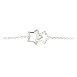 Revere sterling silver double star charm bracelet 20cm, UK version