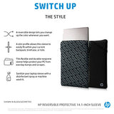 HP 14-inch reversible laptop sleeve in black and silver - British product