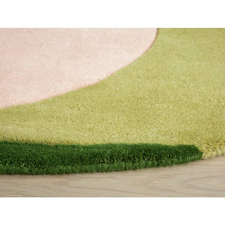 Habitat geometric round wool cut pile rug 120cm (British brand)