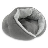 Cat Bed Grey Suede and Faux Fur Medium, imported from the UK