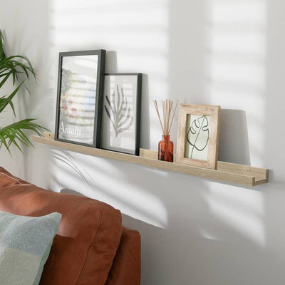 Argos Argos Home Jak Picture Rail Light Oak Effect Floating Shelf 120cm- Buy online at McGrocer