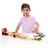 Melissa & Doug Wooden Emergency Vehicle Transporter Truck, imported from the UK