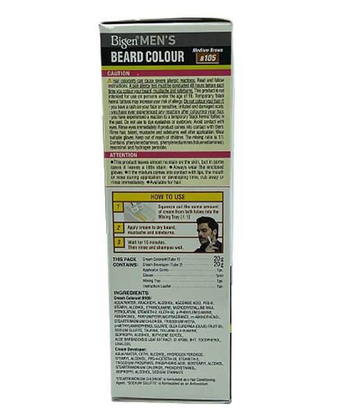 Bigen beard colour Medium Brown B105, imported from the UK