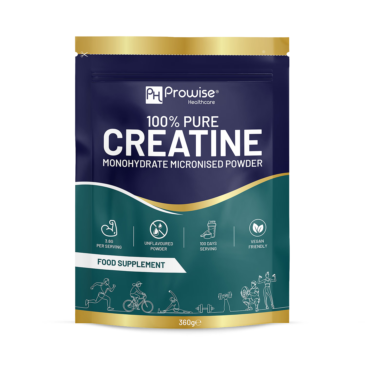 Prowise Healthcare creatine monohydrate powder 360g - British product
