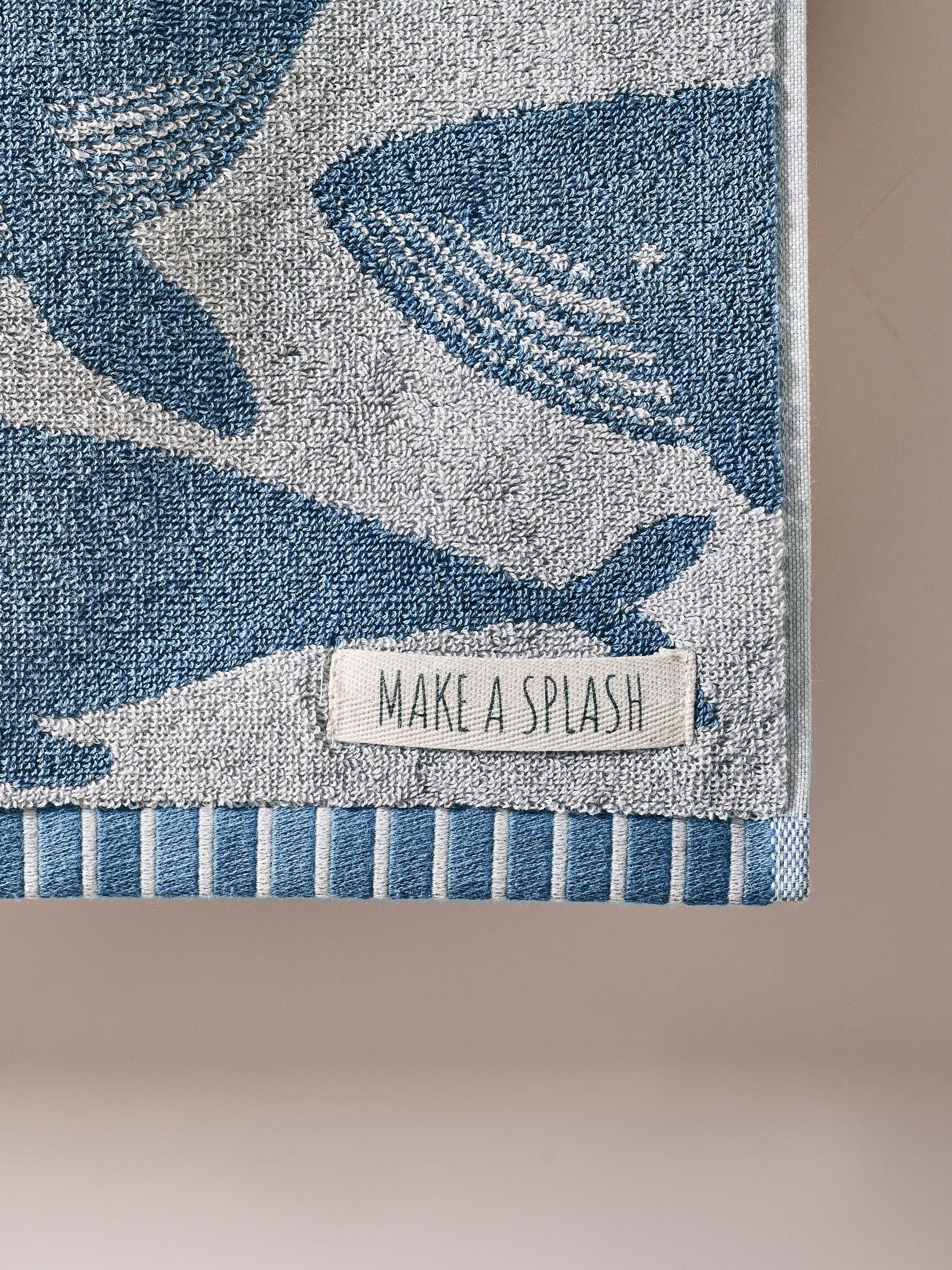 Blue Whale 100% cotton towel, imported from the UK